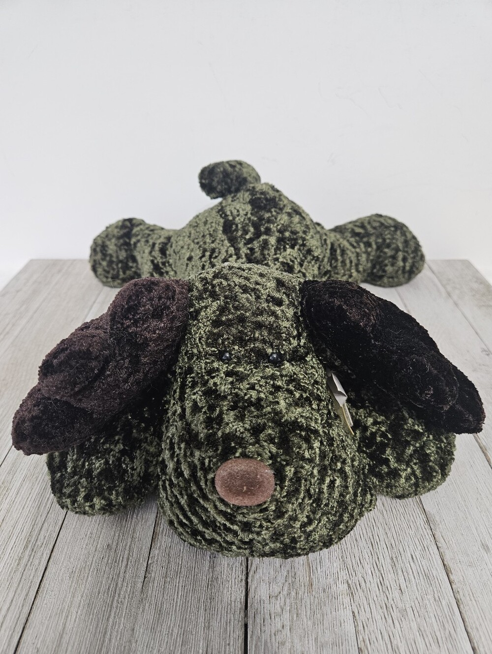 Dandee International Green Plush Moose Reindeer Christmas Stuffed Animal Toy.